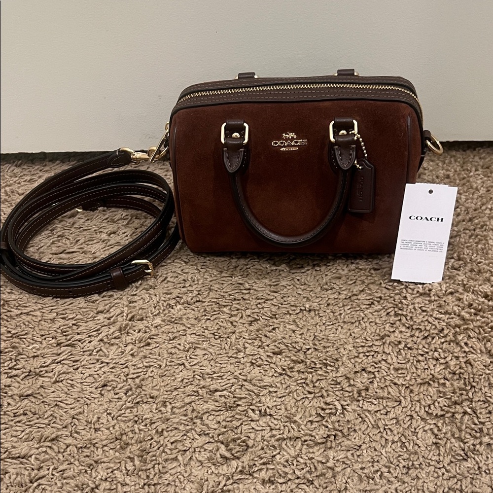 Coach Mini Rowan Suede Crossbody Bag